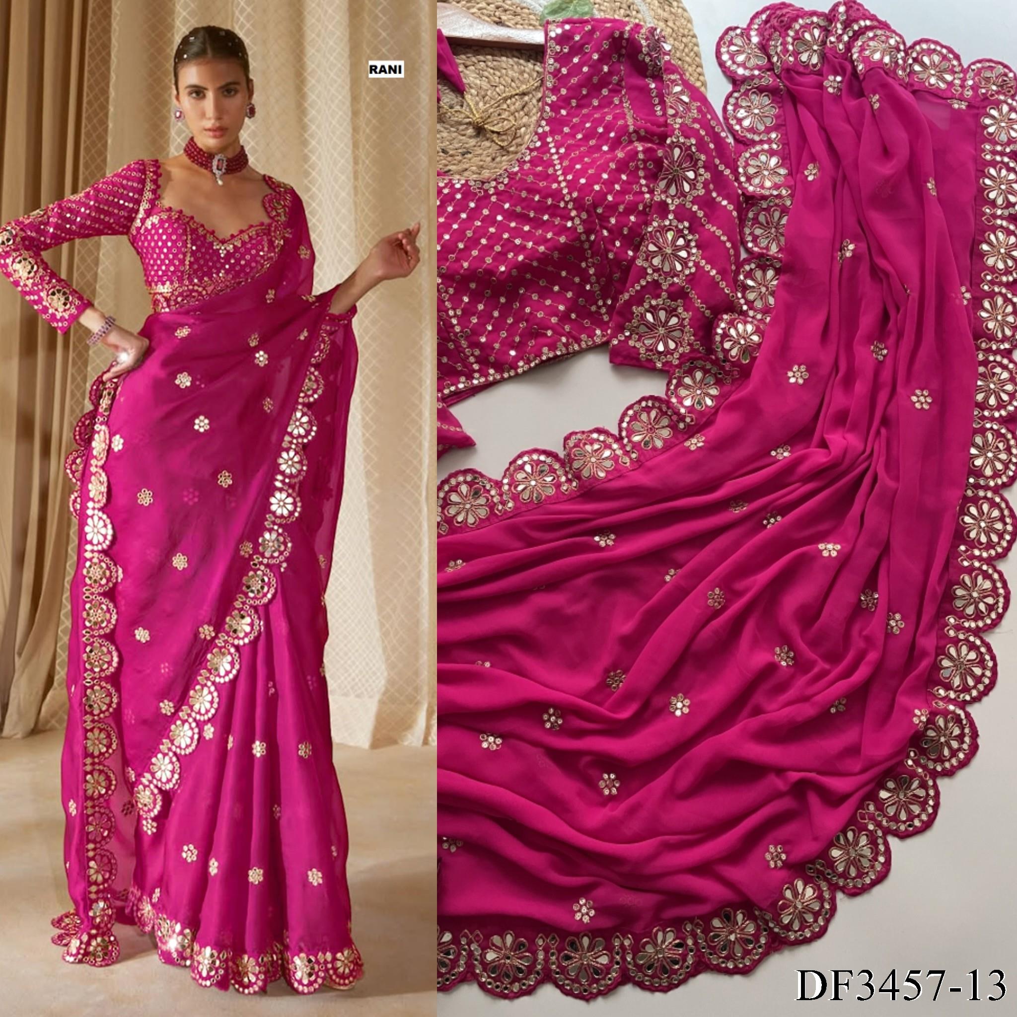Heavy quality Faux Georgette Fabric in Saree