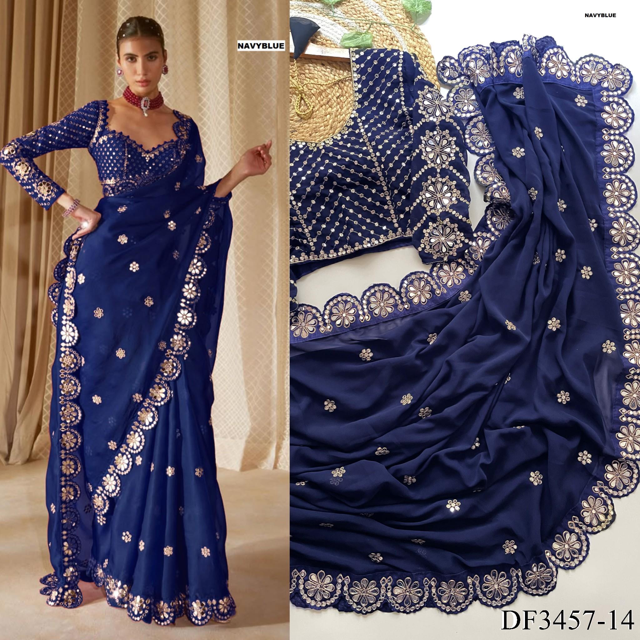 Heavy quality Faux Georgette Fabric in Saree