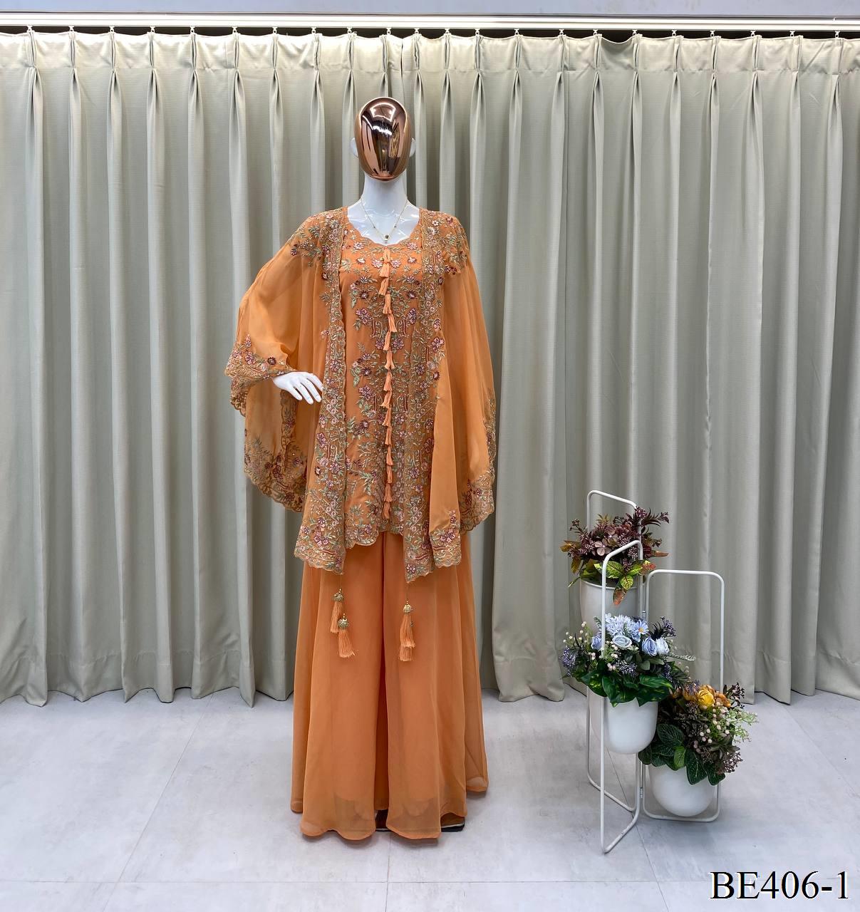 Beautifull Faux Georgette Sequience Embroidery Work Top Plazzo