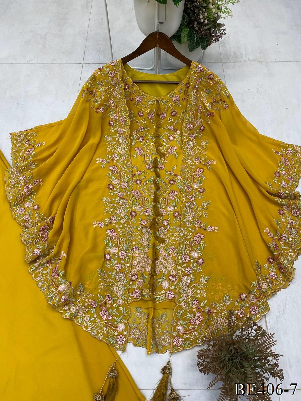 Beautifull Faux Georgette Sequience Embroidery Work Top Plazzo