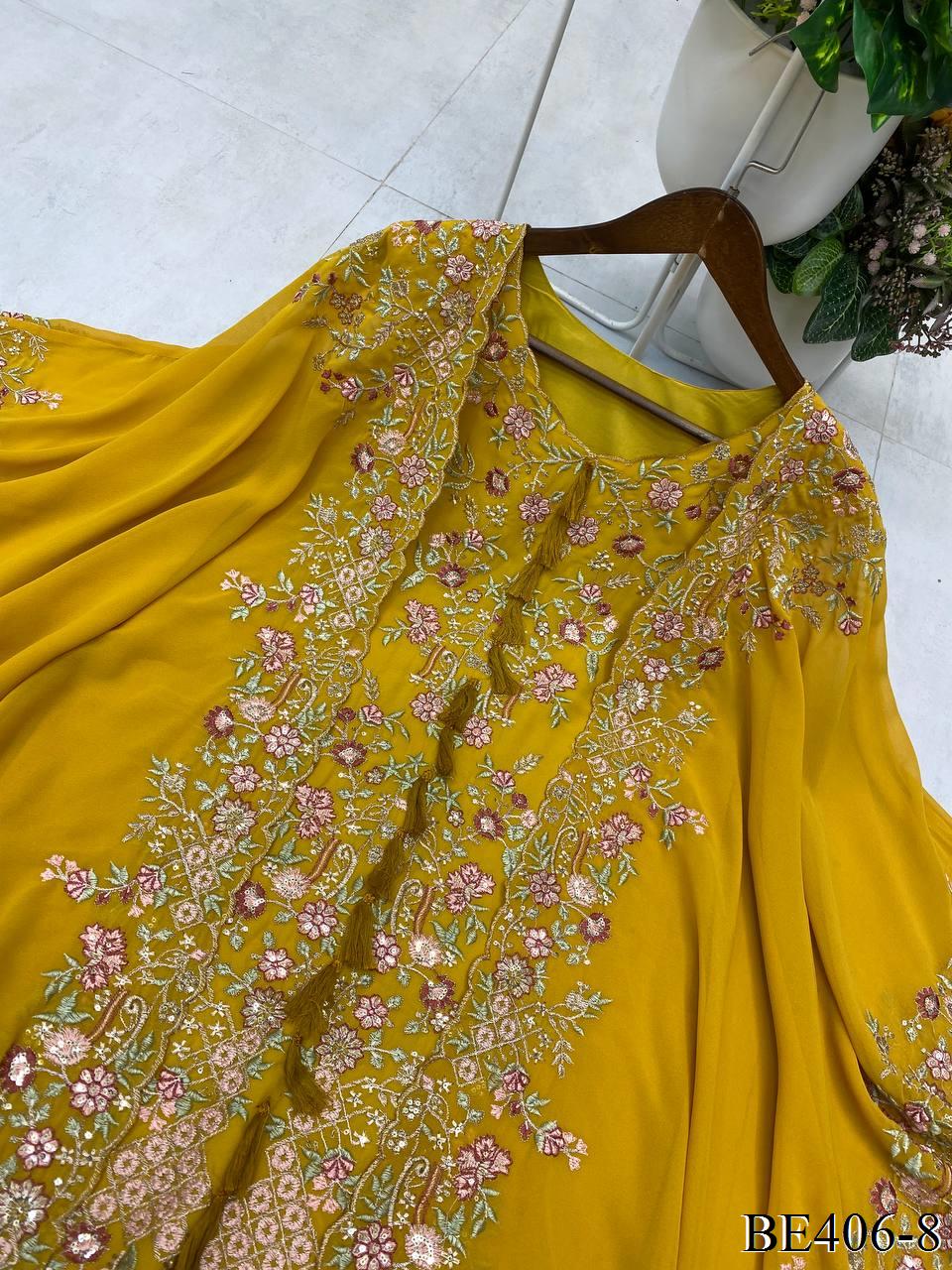 Beautifull Faux Georgette Sequience Embroidery Work Top Plazzo