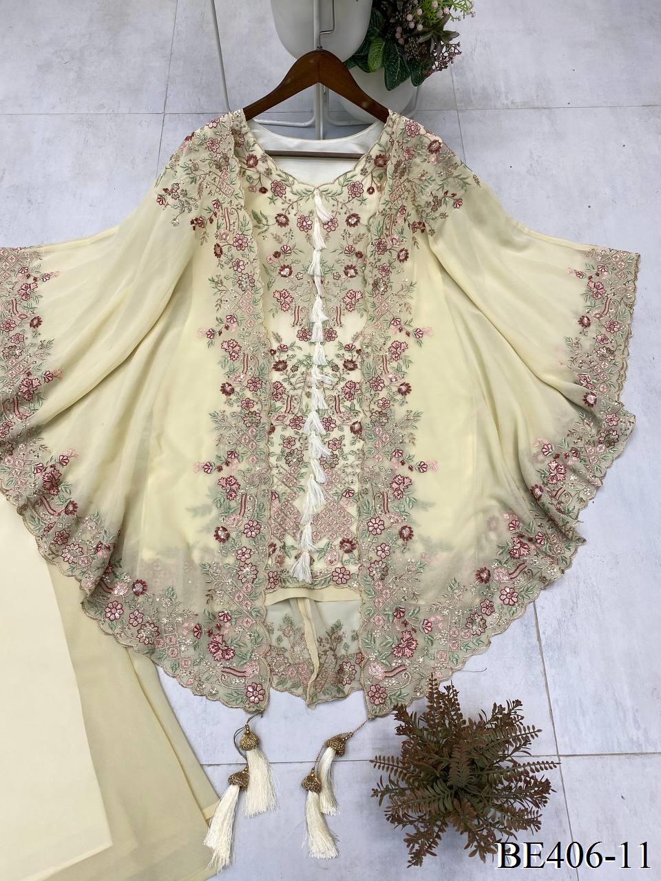 Beautifull Faux Georgette Sequience Embroidery Work Top Plazzo