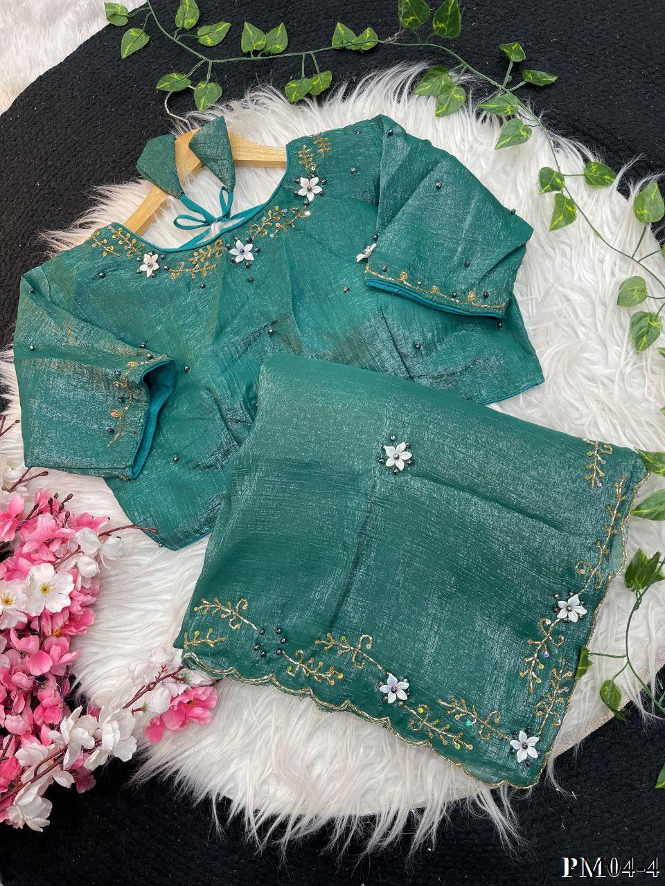 Beautifull Elegent Rich Look With Hand Khatli Work Saree