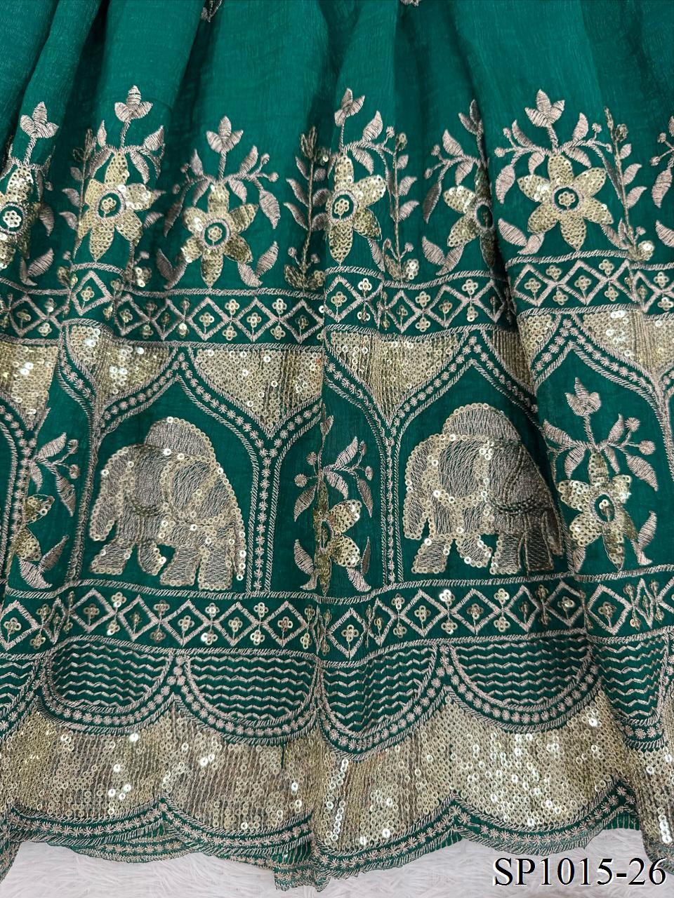 Beautifull Crunchy Silk With Designer Embroidery Work Gown