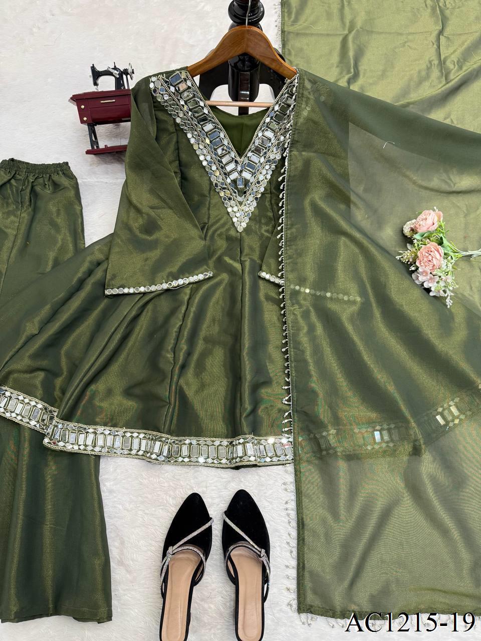 White Color Chinon With Beautifull Coding Work Top Plazzo