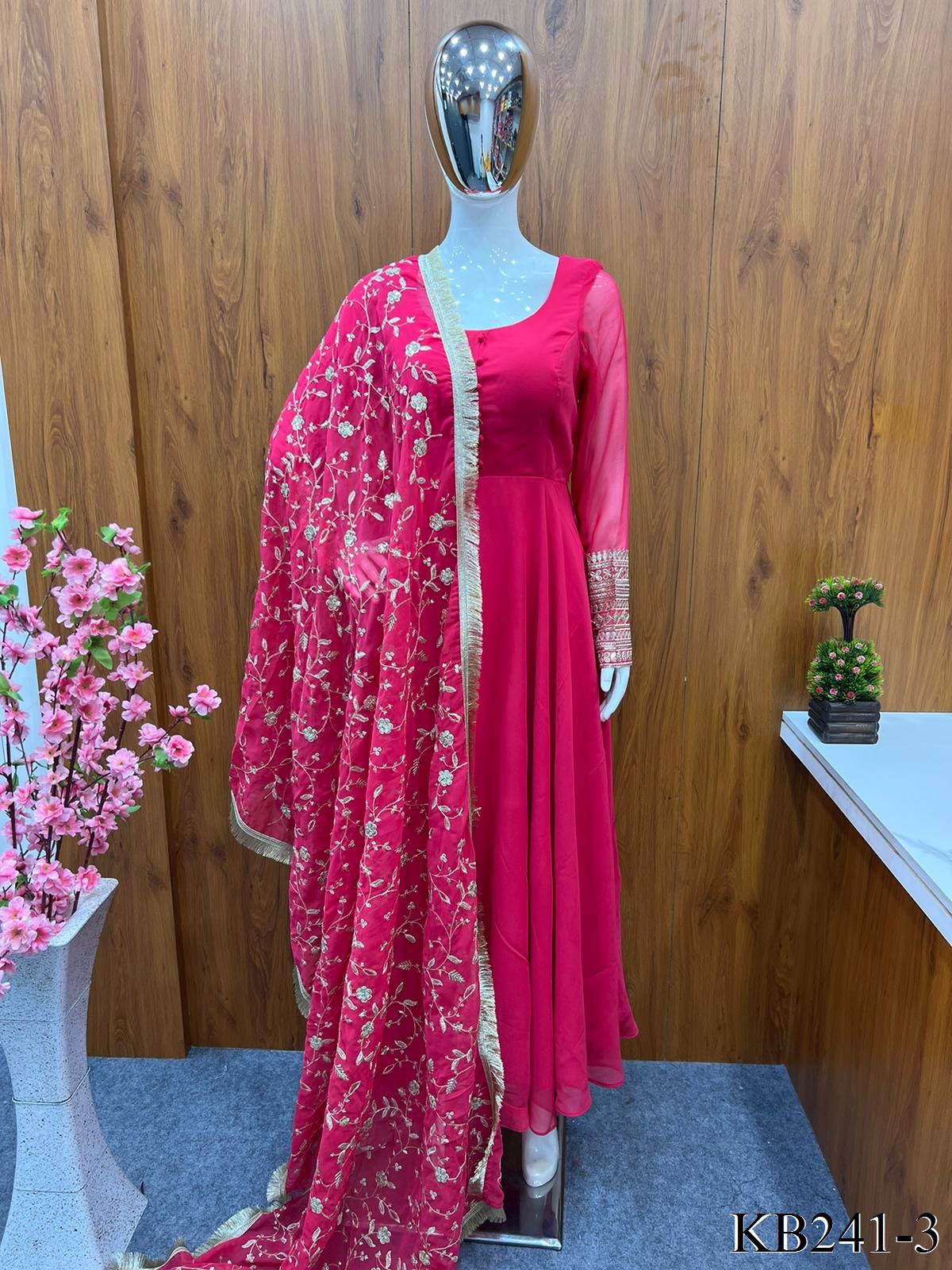 New Designer Best Seller Gown With Heavy Work Dupatta