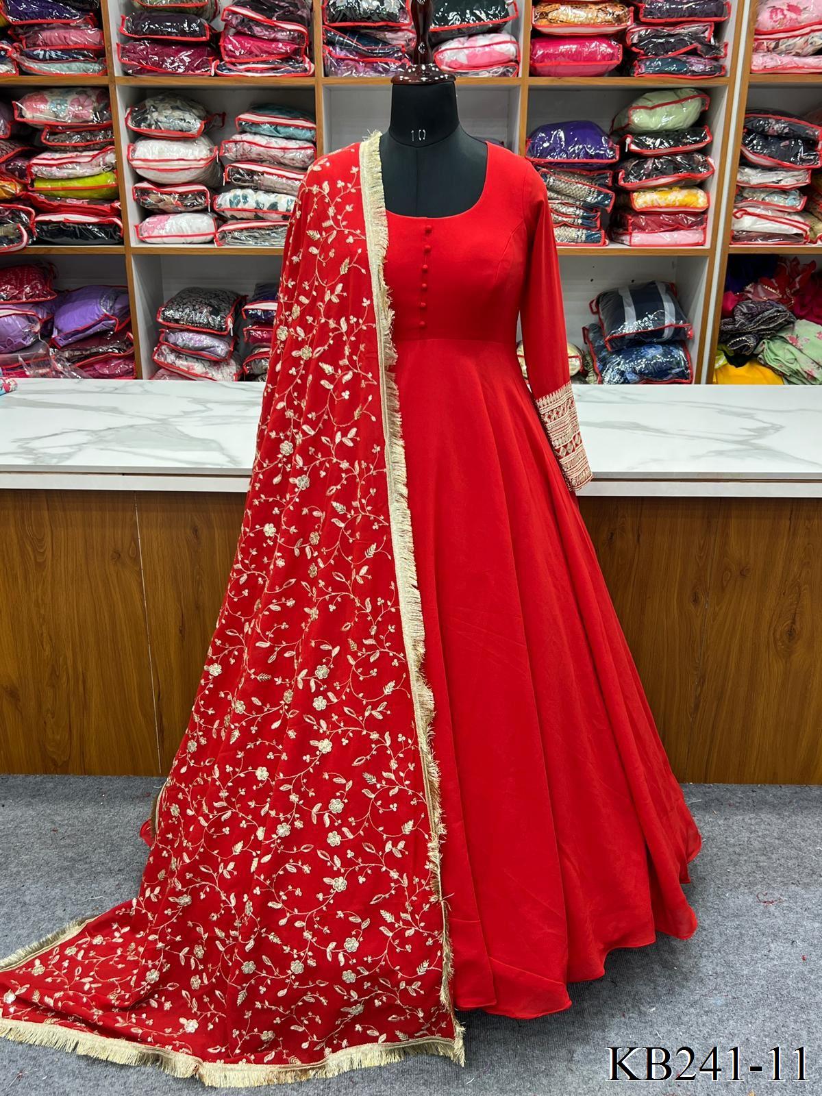 New Designer Best Seller Gown With Heavy Work Dupatta