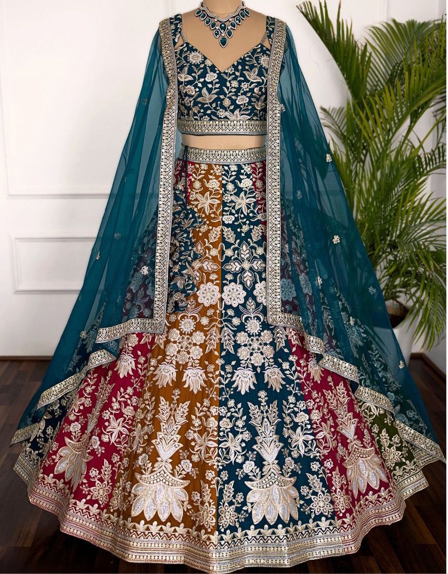 Wedding Season  Special Embroidery Sequence Work Designer Lehenga