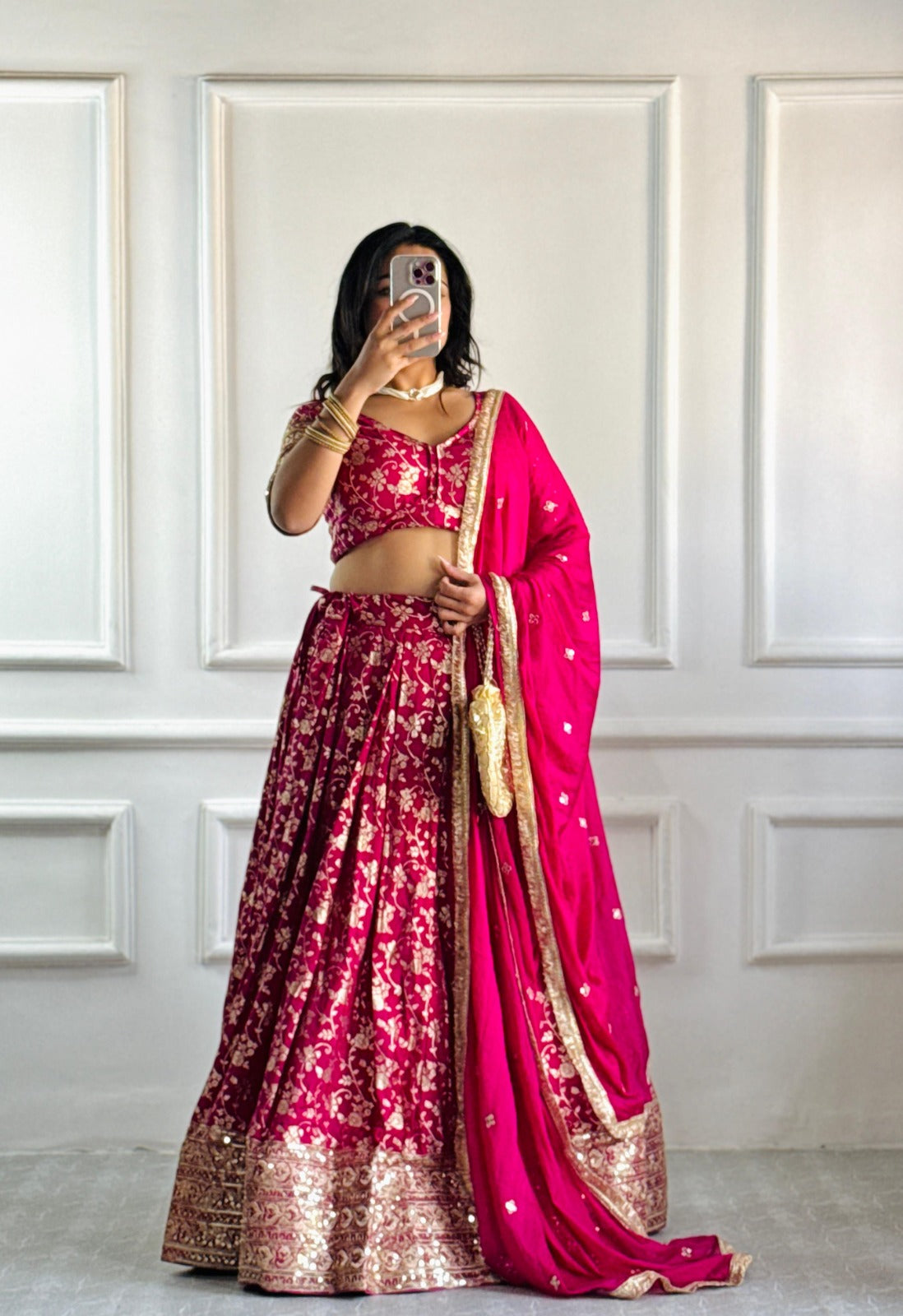 Pure Viscos Banarsi silk With  Heavy Thread and Sequence Work Lehenga