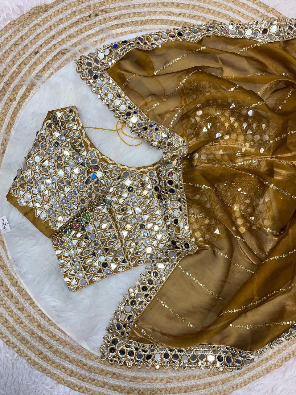 Sequence Work With Coading Lace Border With  Heavy Quality jimmy choo sattin saree