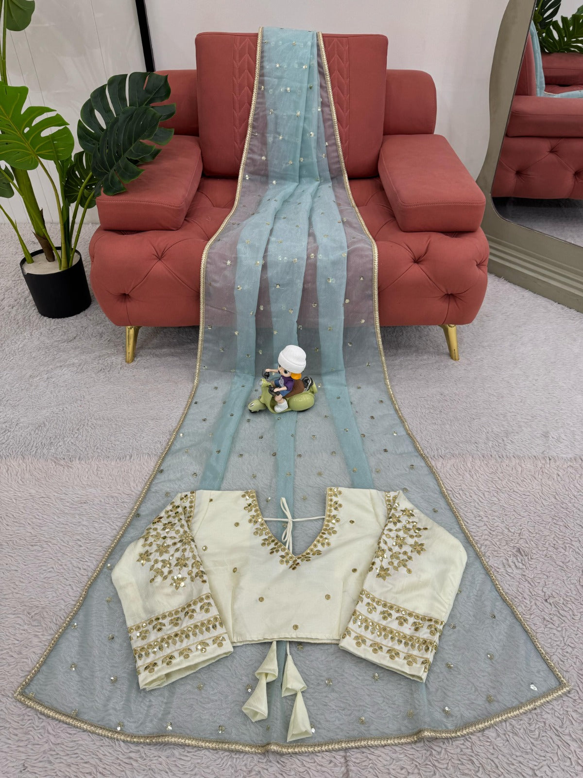 Havy Twill NetThred & Sequnce with Fancy Lace Saree