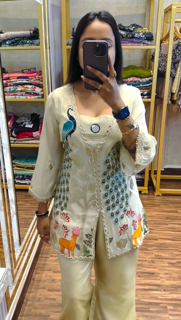 Chimmar Front Side Full Embroidery Work Top