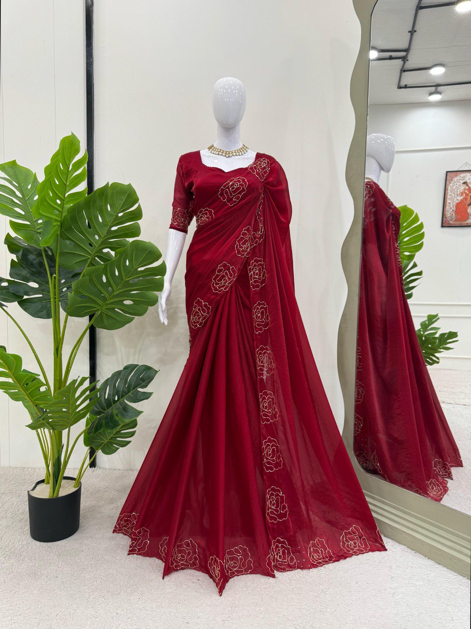 Jimmy Chu Silk Hand Work Saree