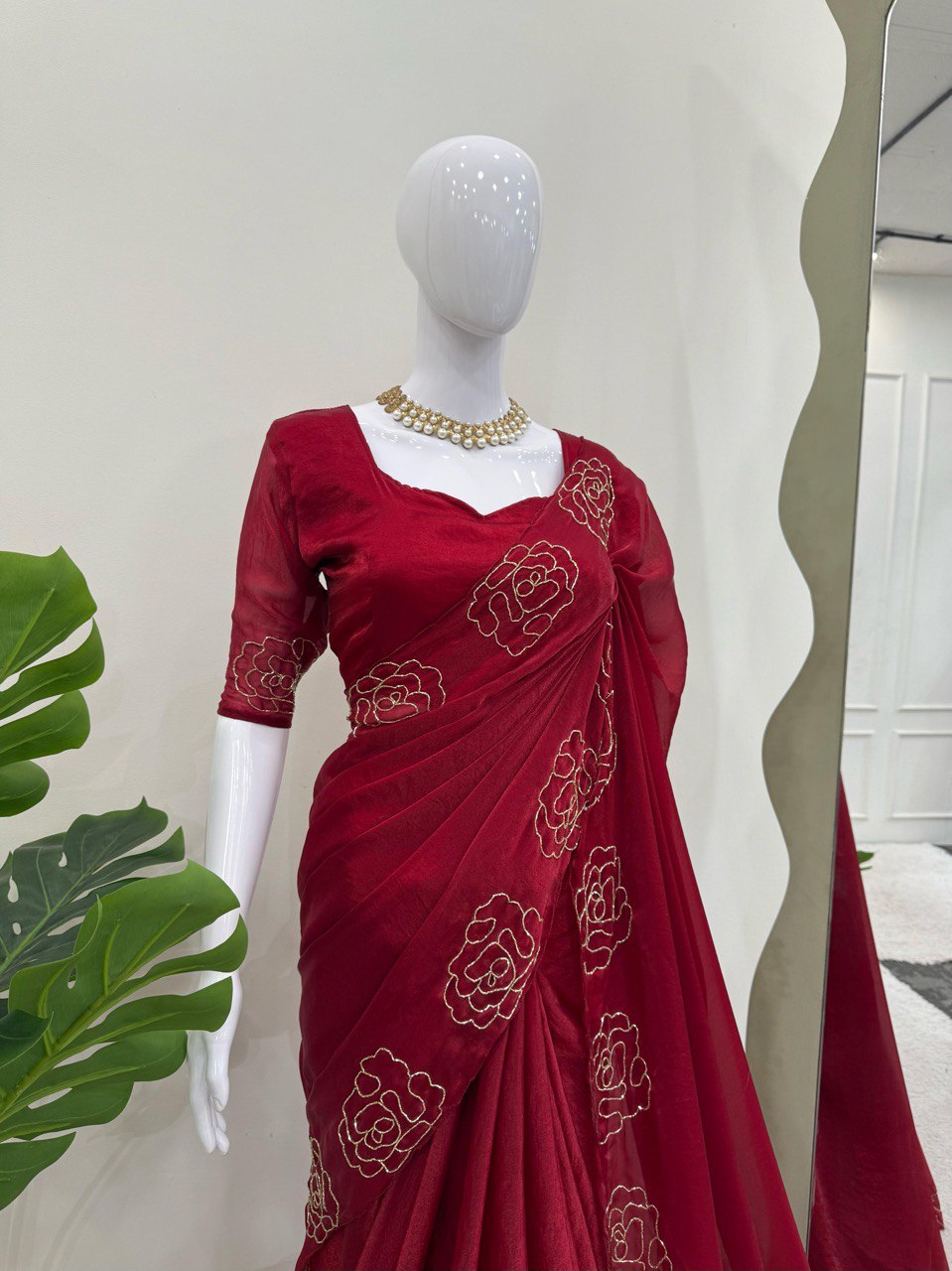 Jimmy Chu Silk Hand Work Saree