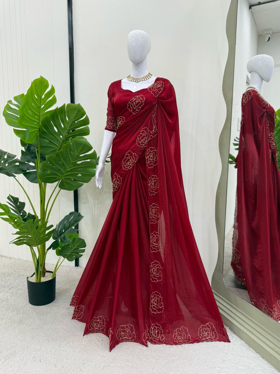 Jimmy Chu Silk Hand Work Saree