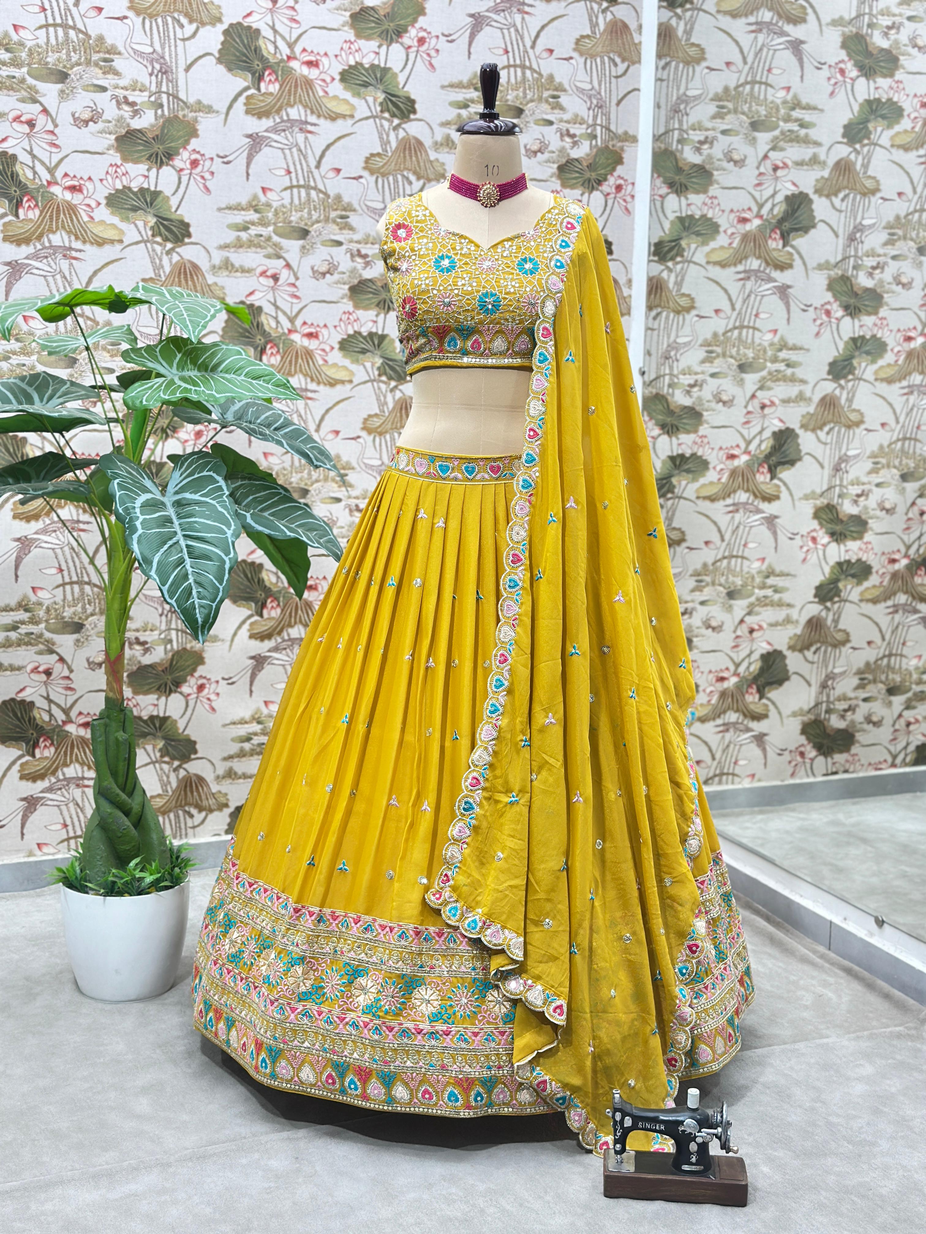 Star Georgeet Embroidery Sequence Work Lehenga Choli