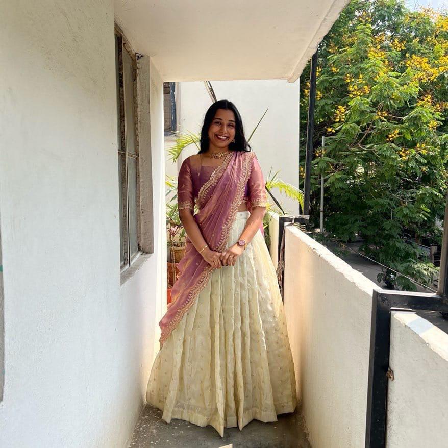Viscose zari Tissue Silk Lehenga With Butti Work & Glass Tissue Embroidered Cut Work dupatta