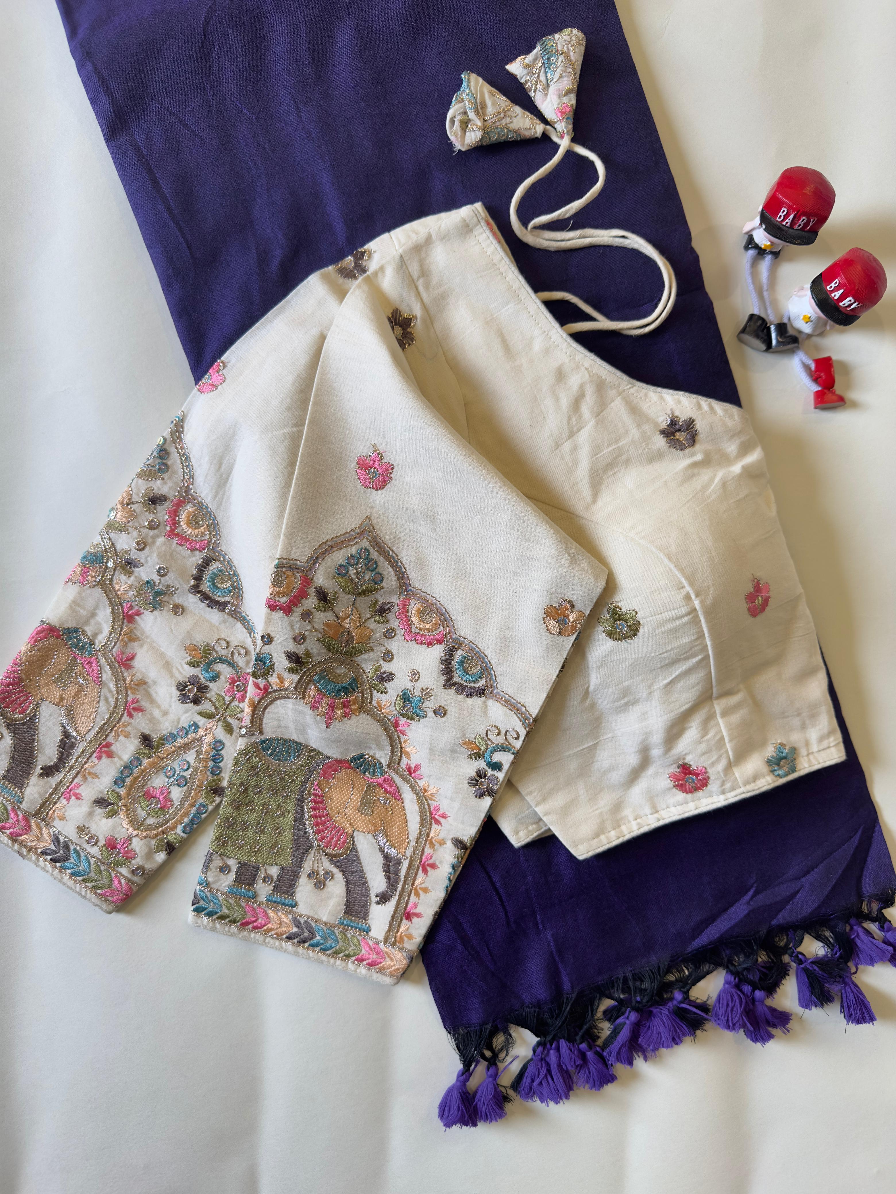 Khadi Cotton With Heavy Multi Fabric Saree