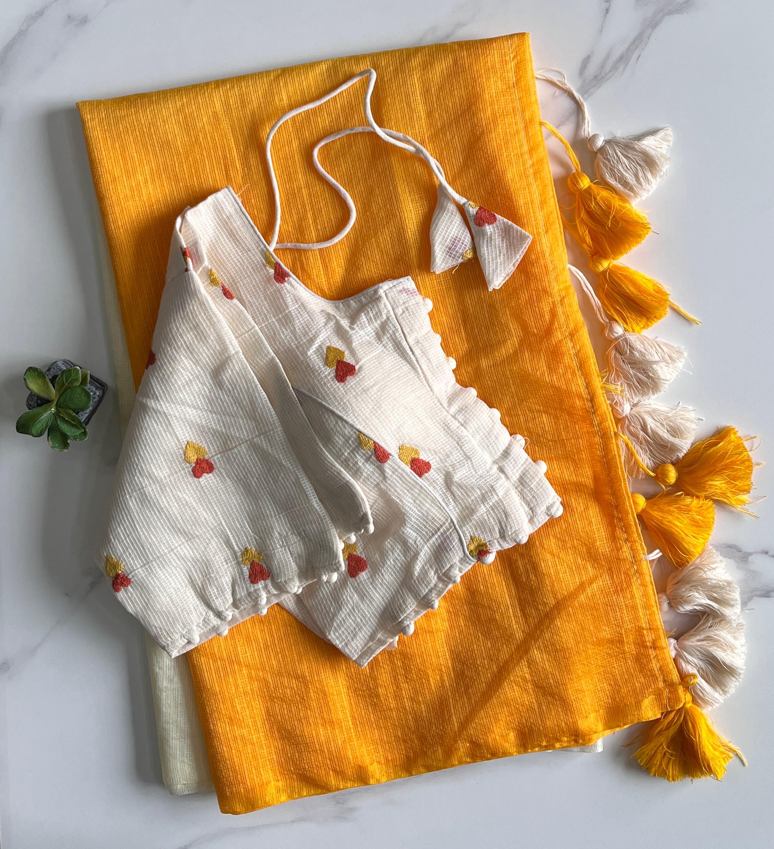 Premium Viscose Doriya Shade Work Cotton Saree