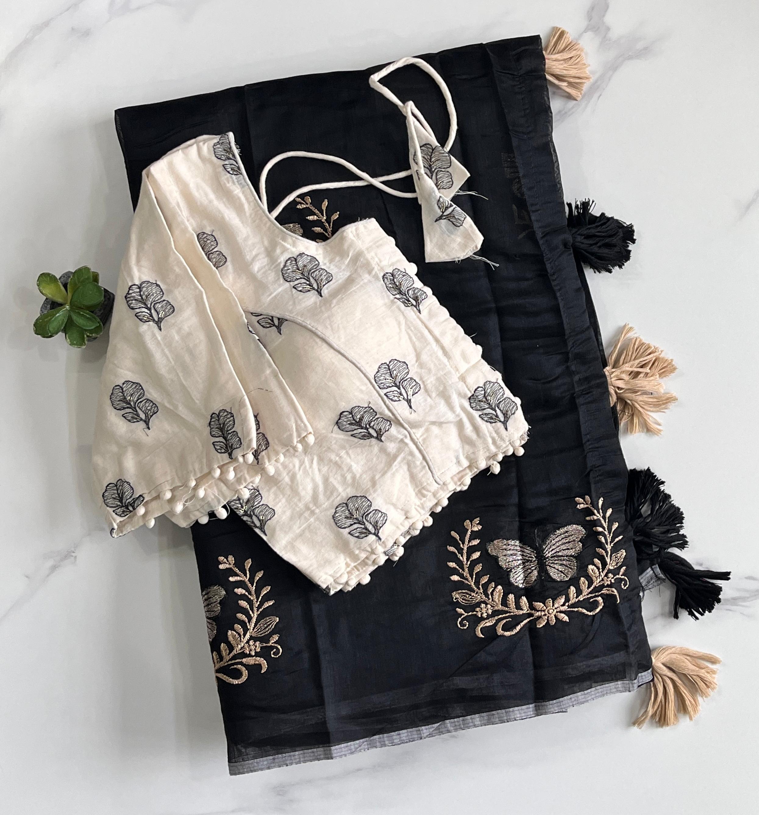 Premium Quality Premium Chanderi With Butterfly Work Saree