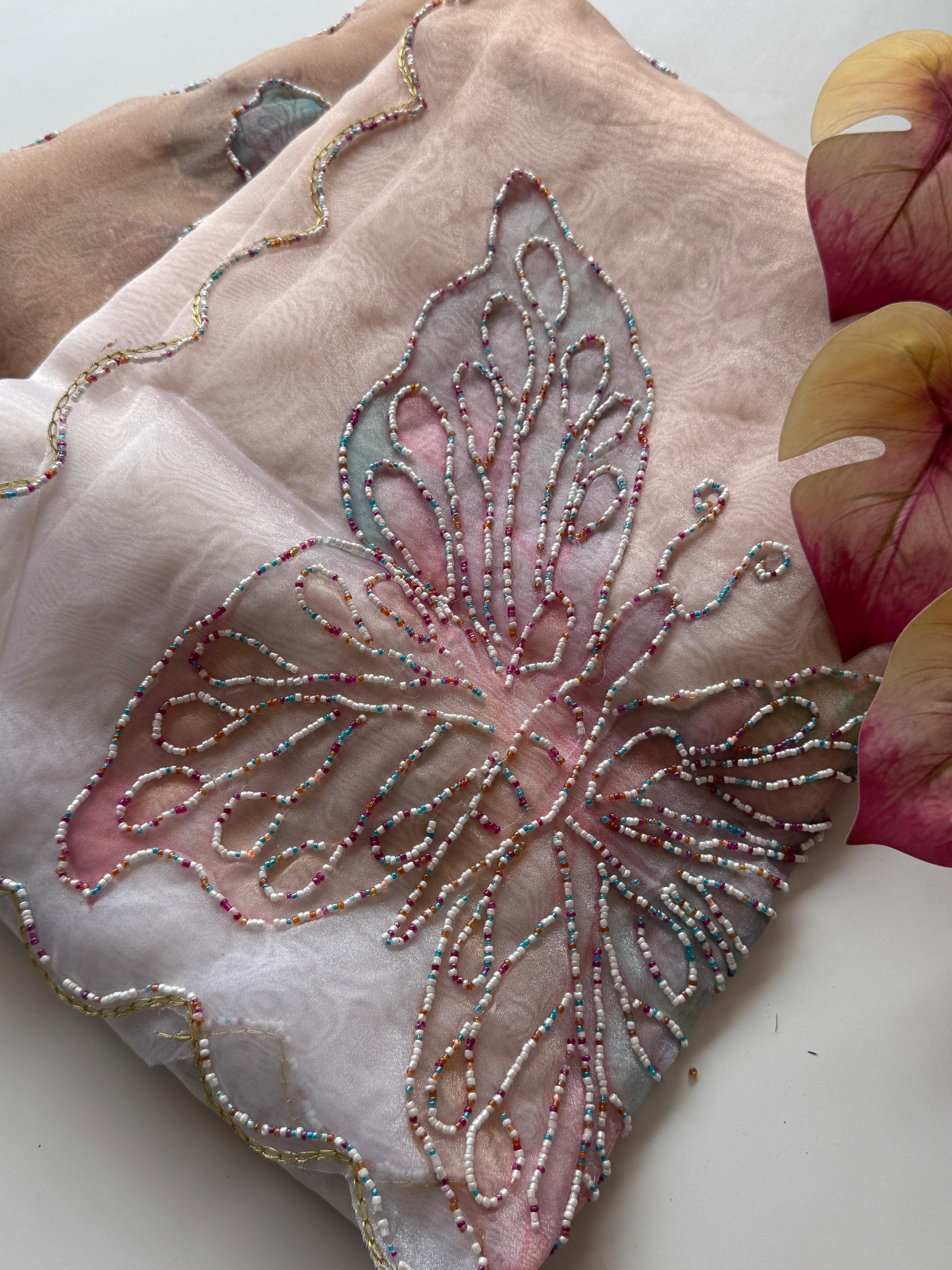 Premium Organza Tissue With Butterfly Work Saree