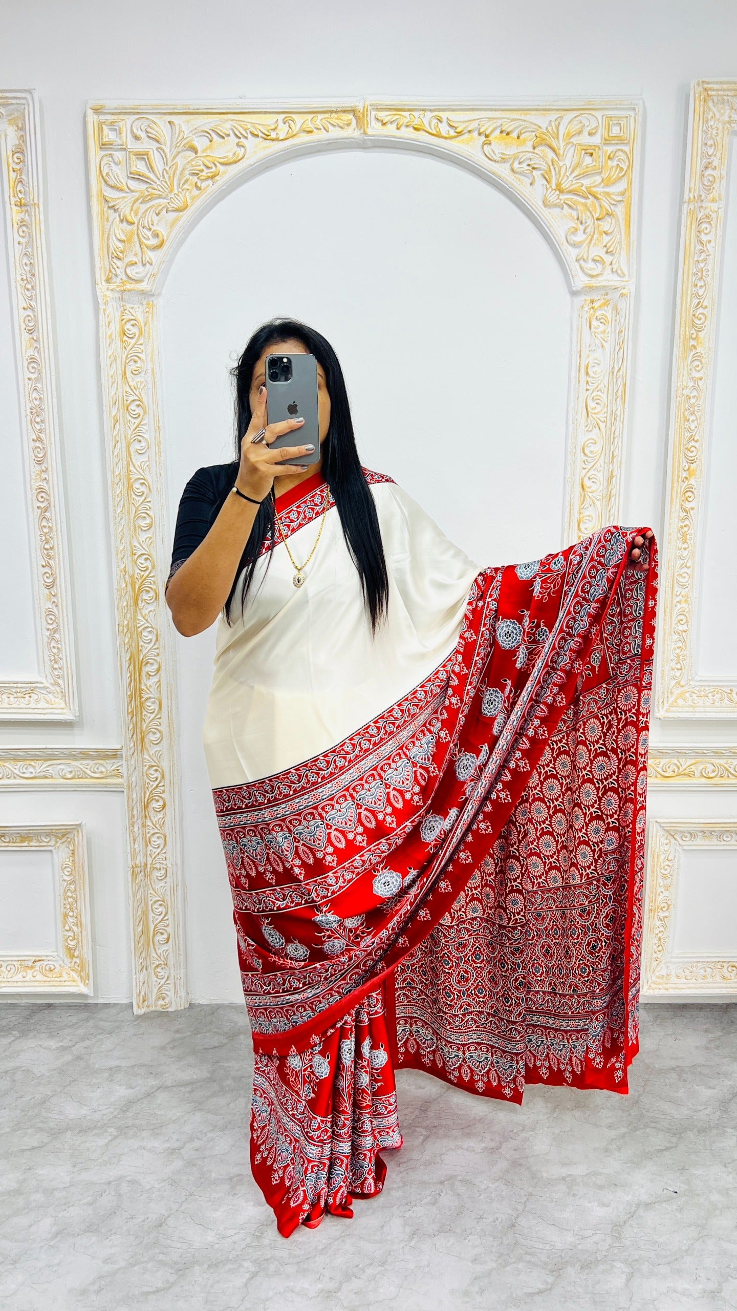 Original Japan Silk With Printed Work Saree