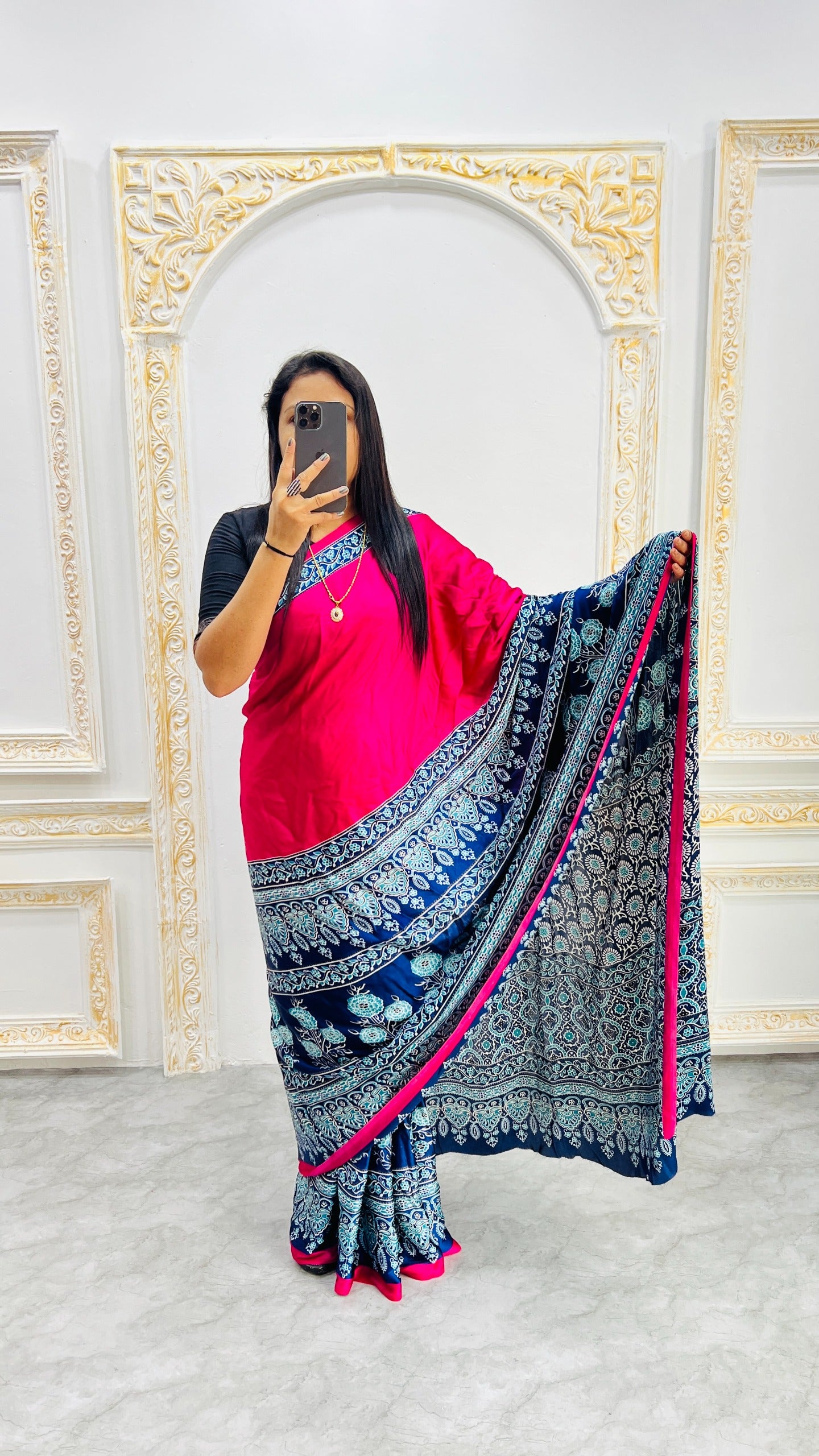 Original Japan Silk With Printed Work Saree