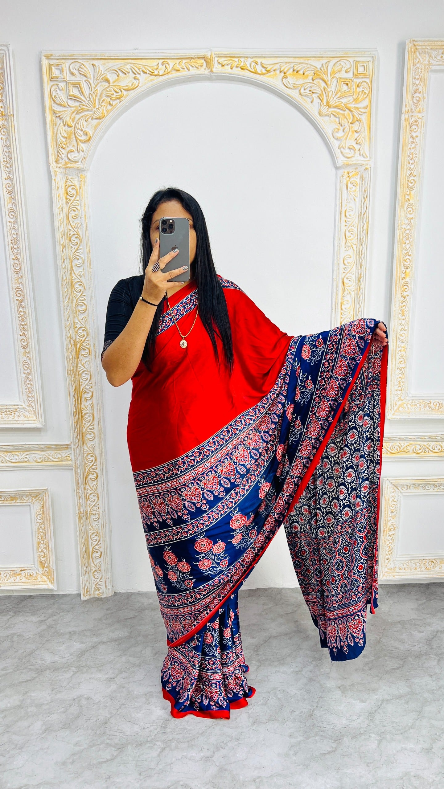 Original Japan Silk With Printed Work Saree