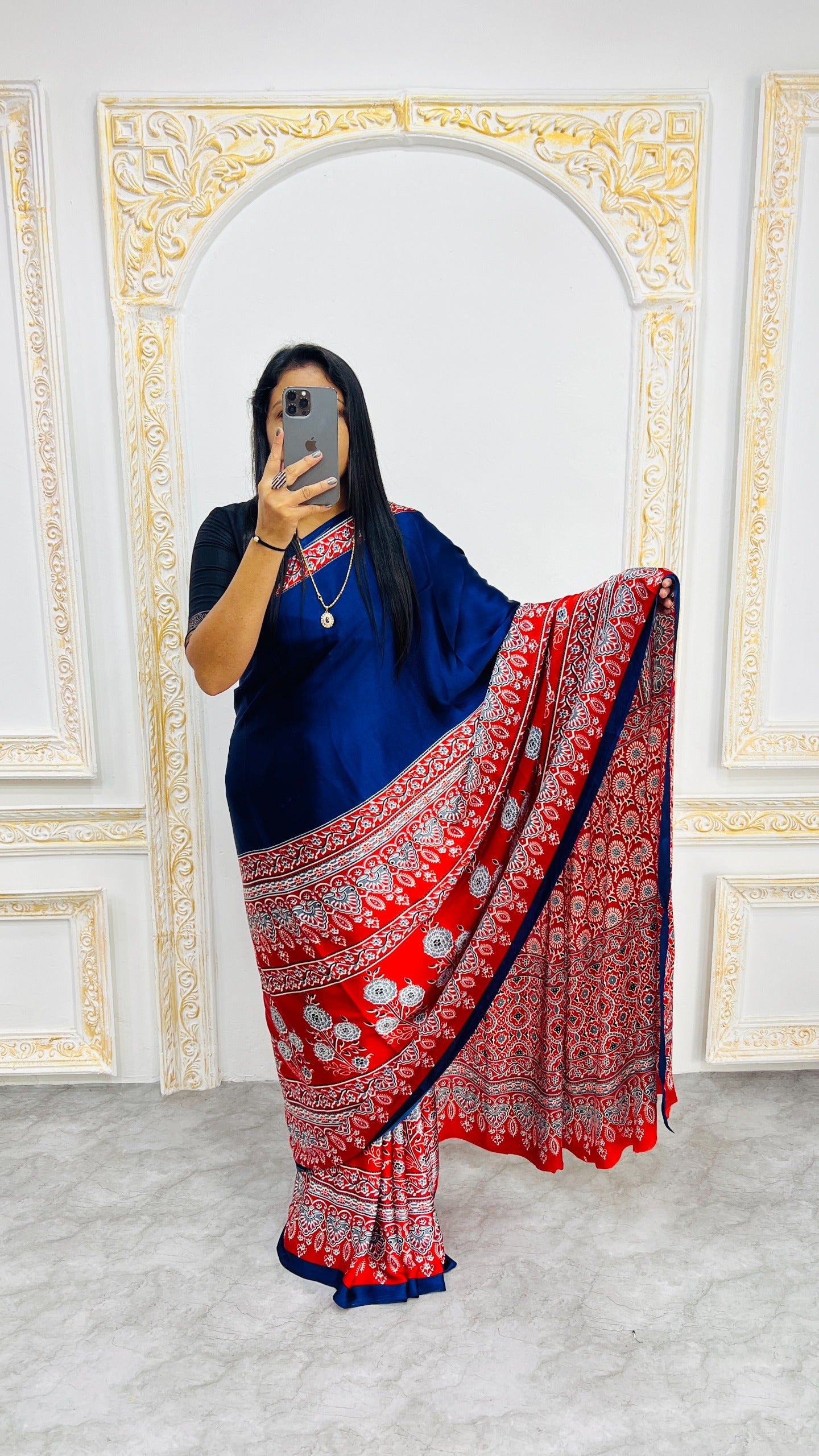 Original Japan Silk With Printed Work Saree