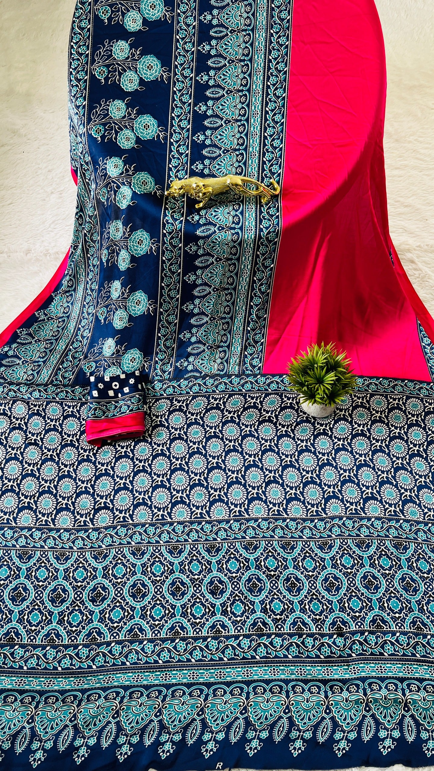 Original Japan Silk With Printed Work Saree