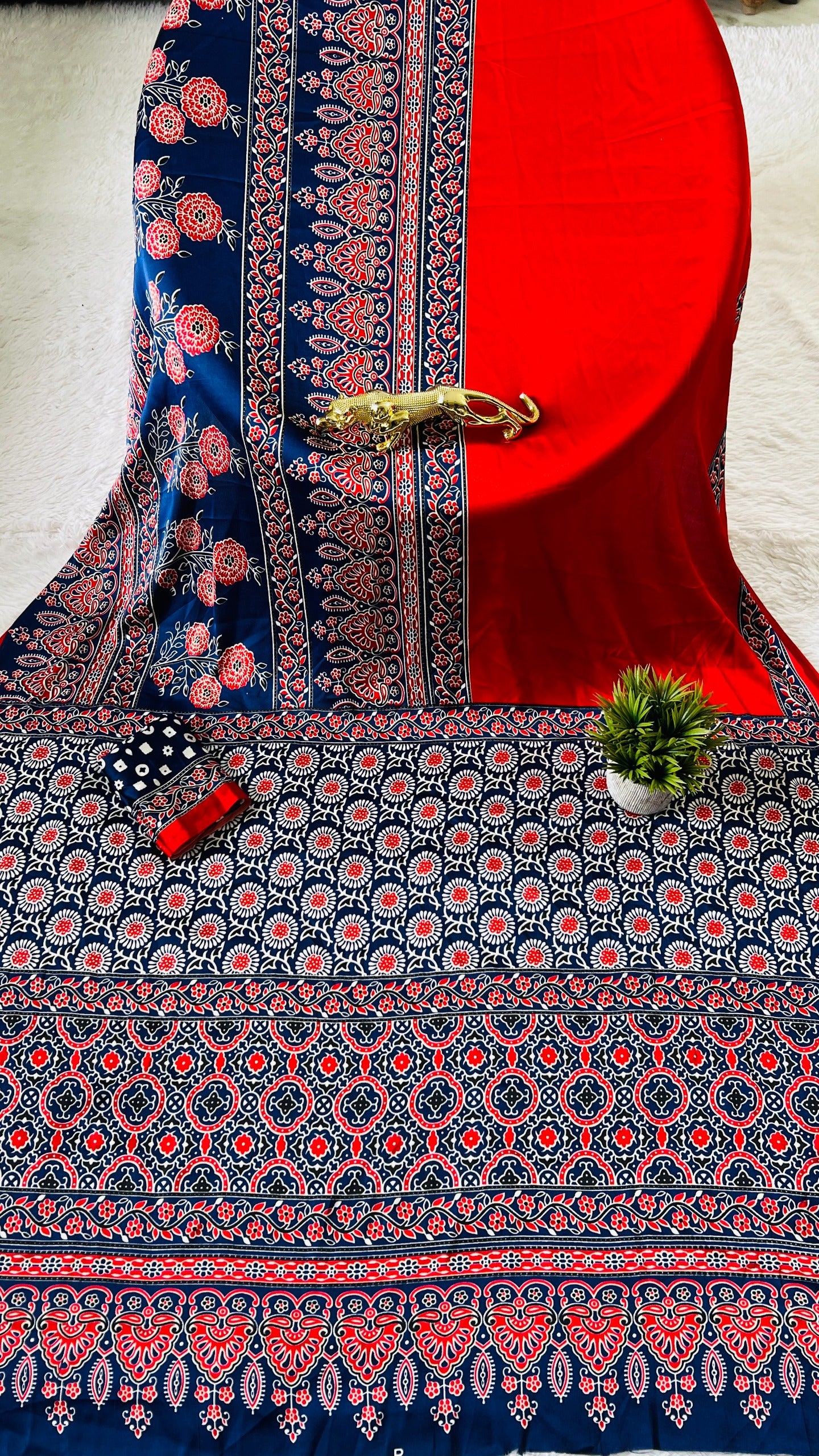 Original Japan Silk With Printed Work Saree