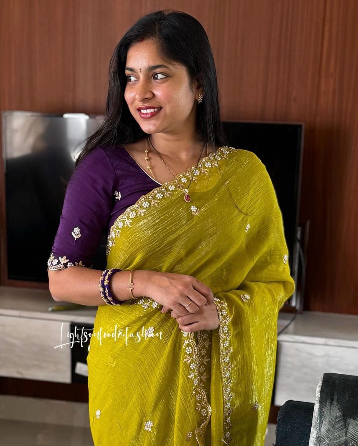 Satin Chiffon Candy Crush Silk With Embroidery Work Saree