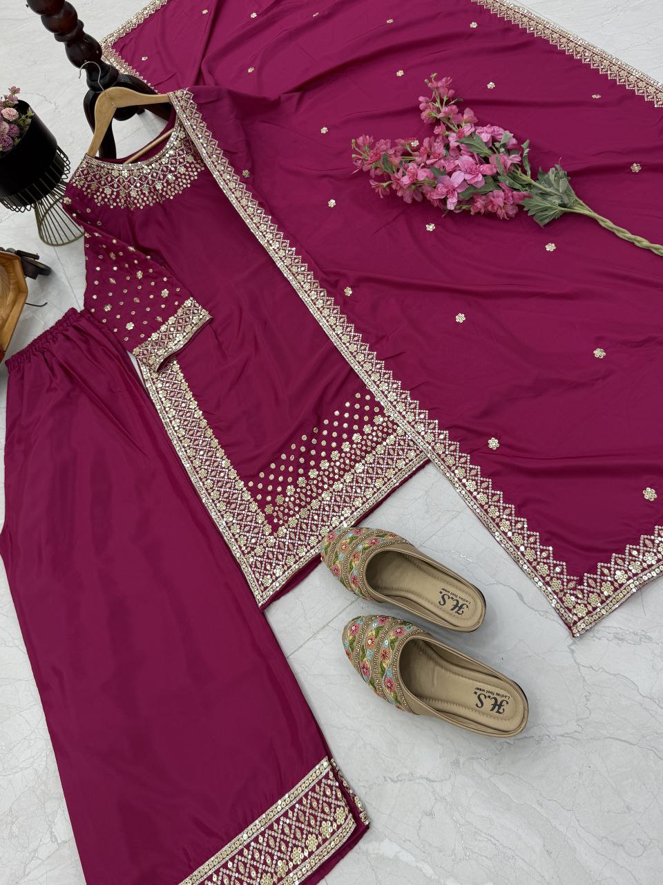 Embroidery Siqunce Work in beautiful Top