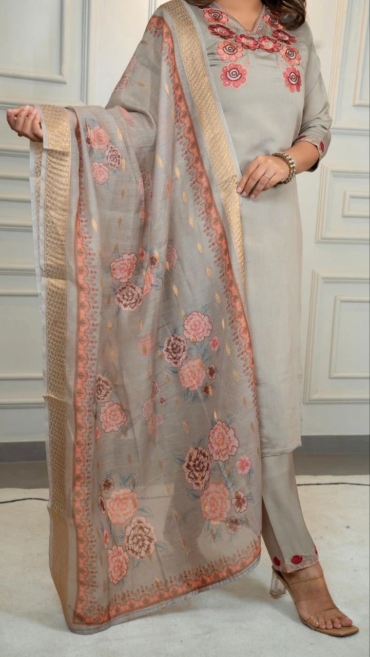 Premium Roman Silk Beautiful Top