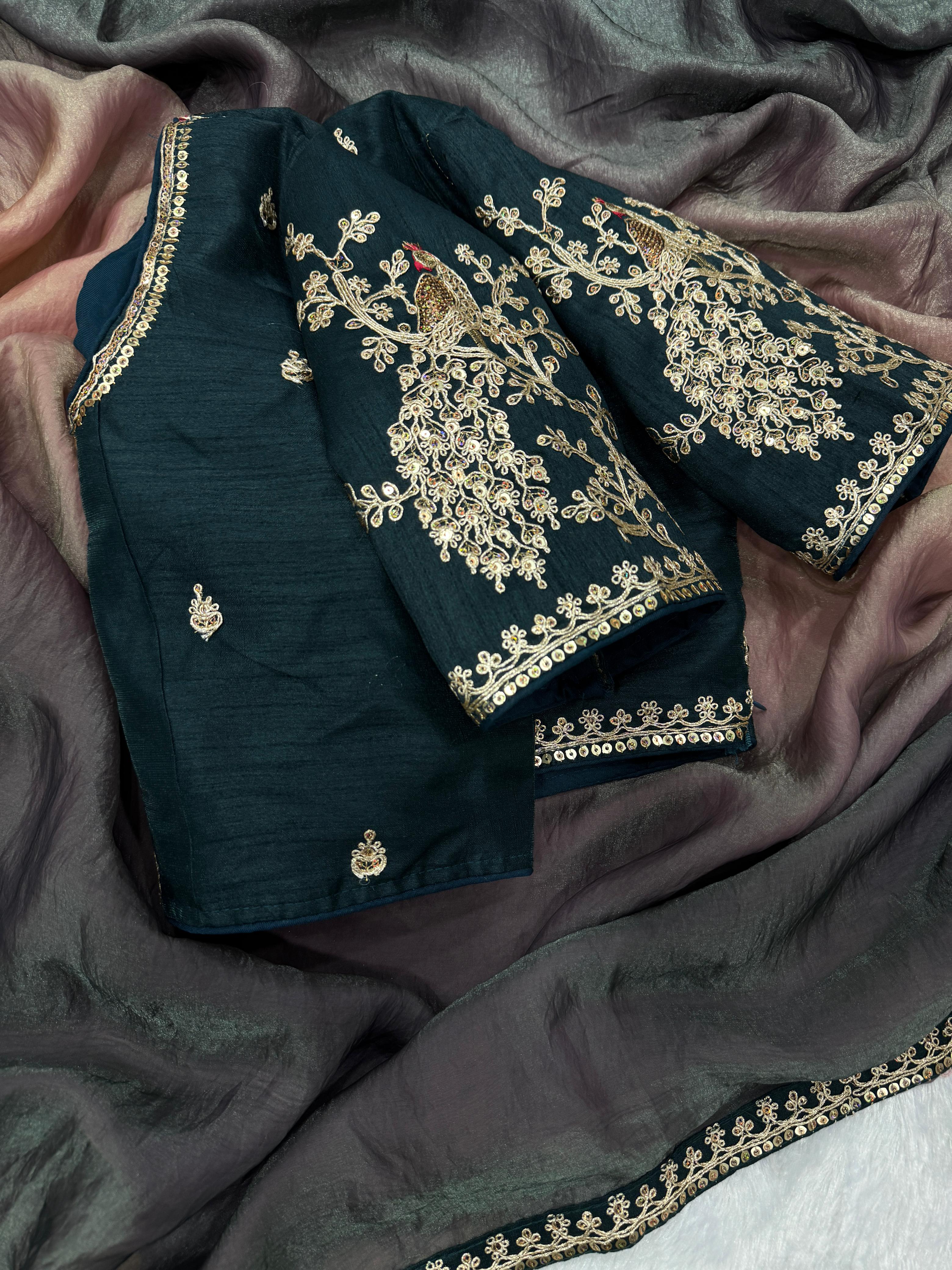 Shaded soft space silk saree