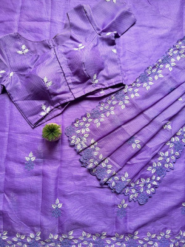 Multy Thread Work And Sclap Border Saree work