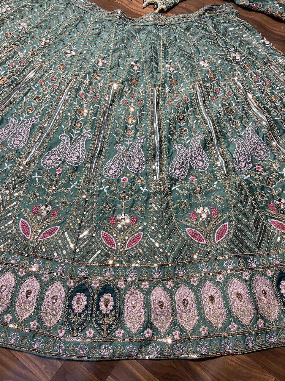 Premium Kasturi Silk  Hand Work Lehenga