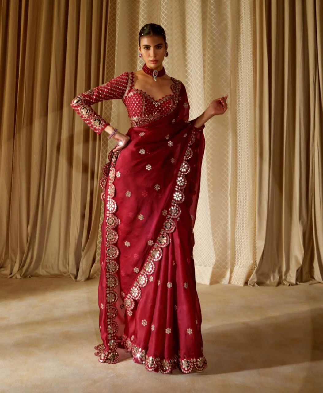 Heavy quality Faux Georgette Fabric in Saree