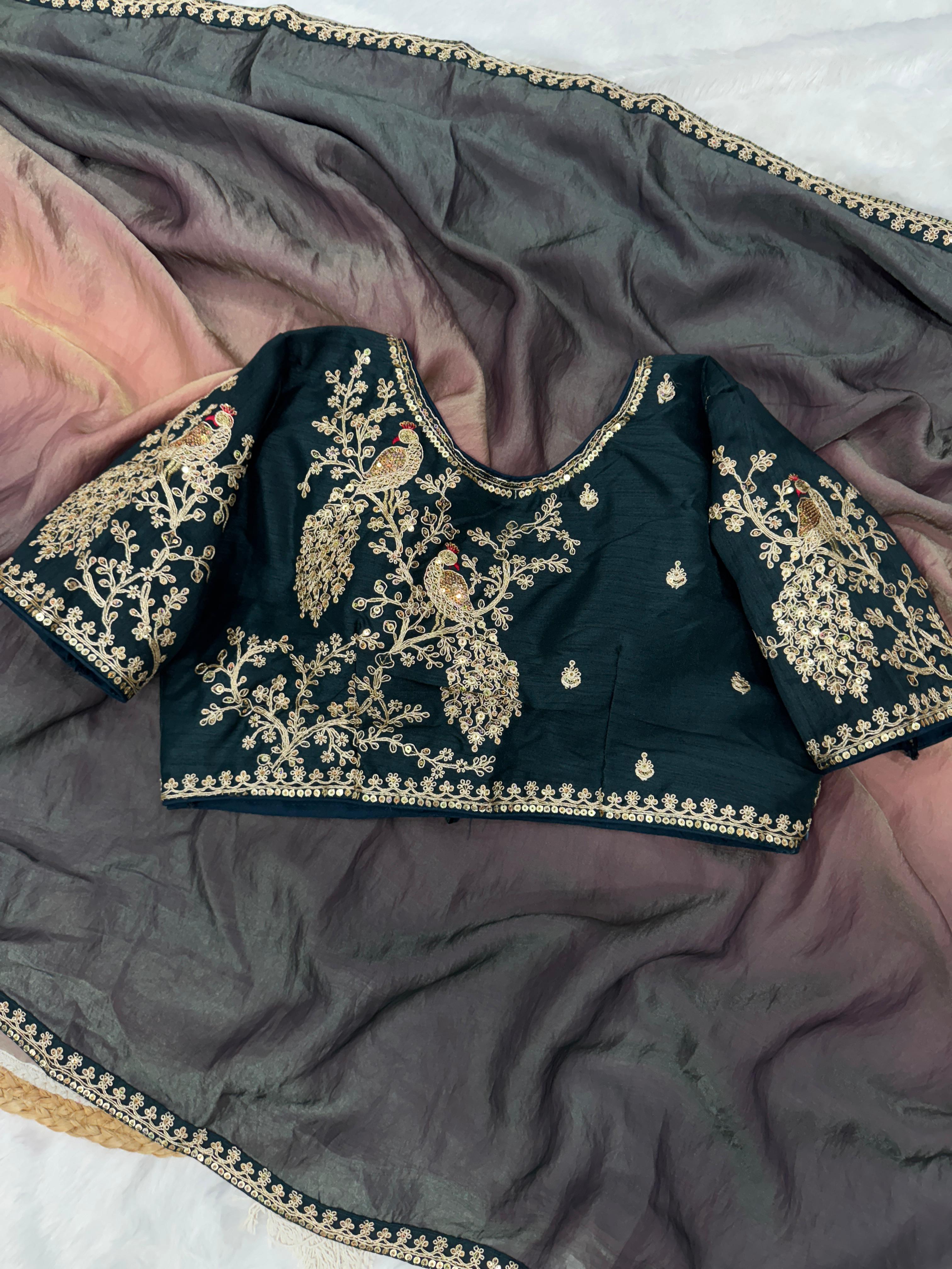 Shaded soft space silk saree