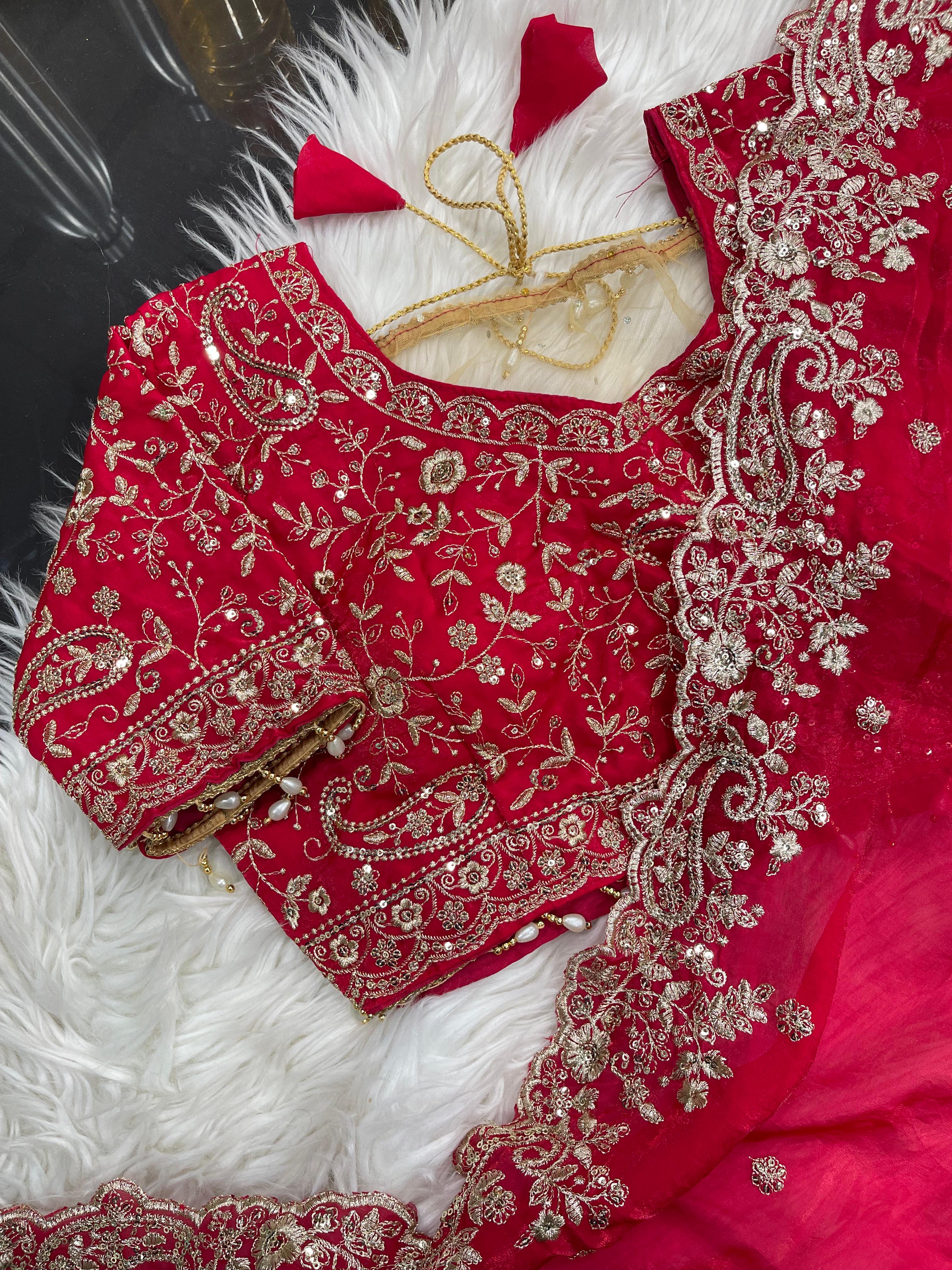 Pure soft fendy sartin silk Fabric in Saree