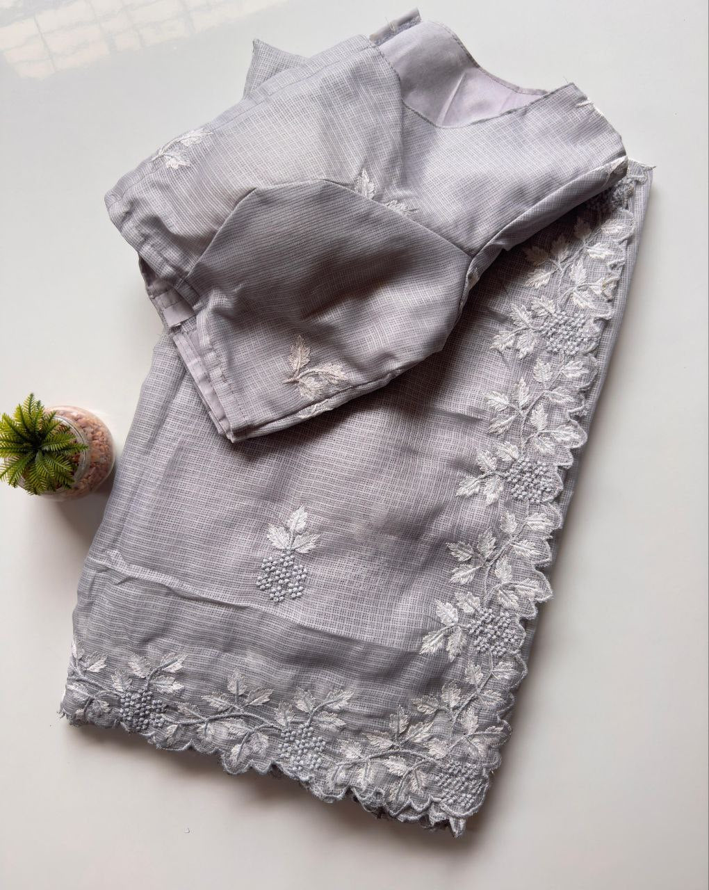 Multy Thread Work And Sclap Border Saree work
