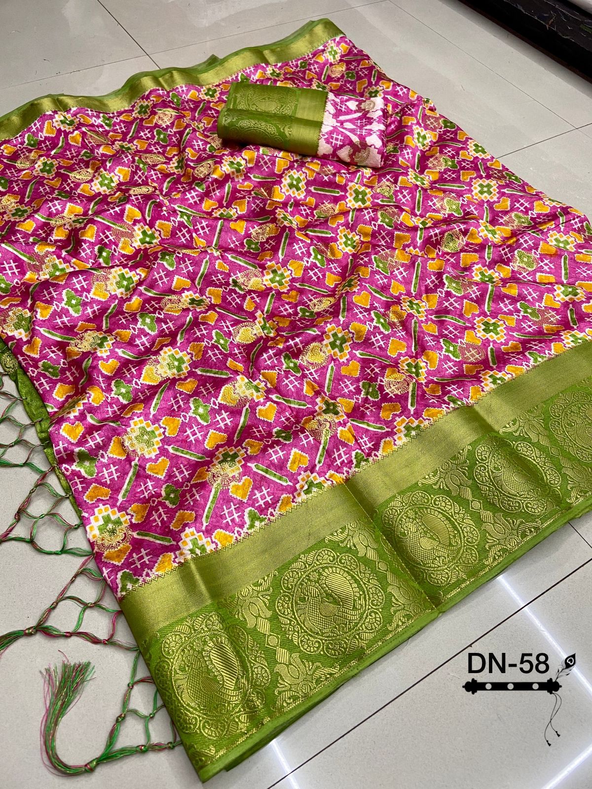 Pure Jari Weving Border Silk Saree