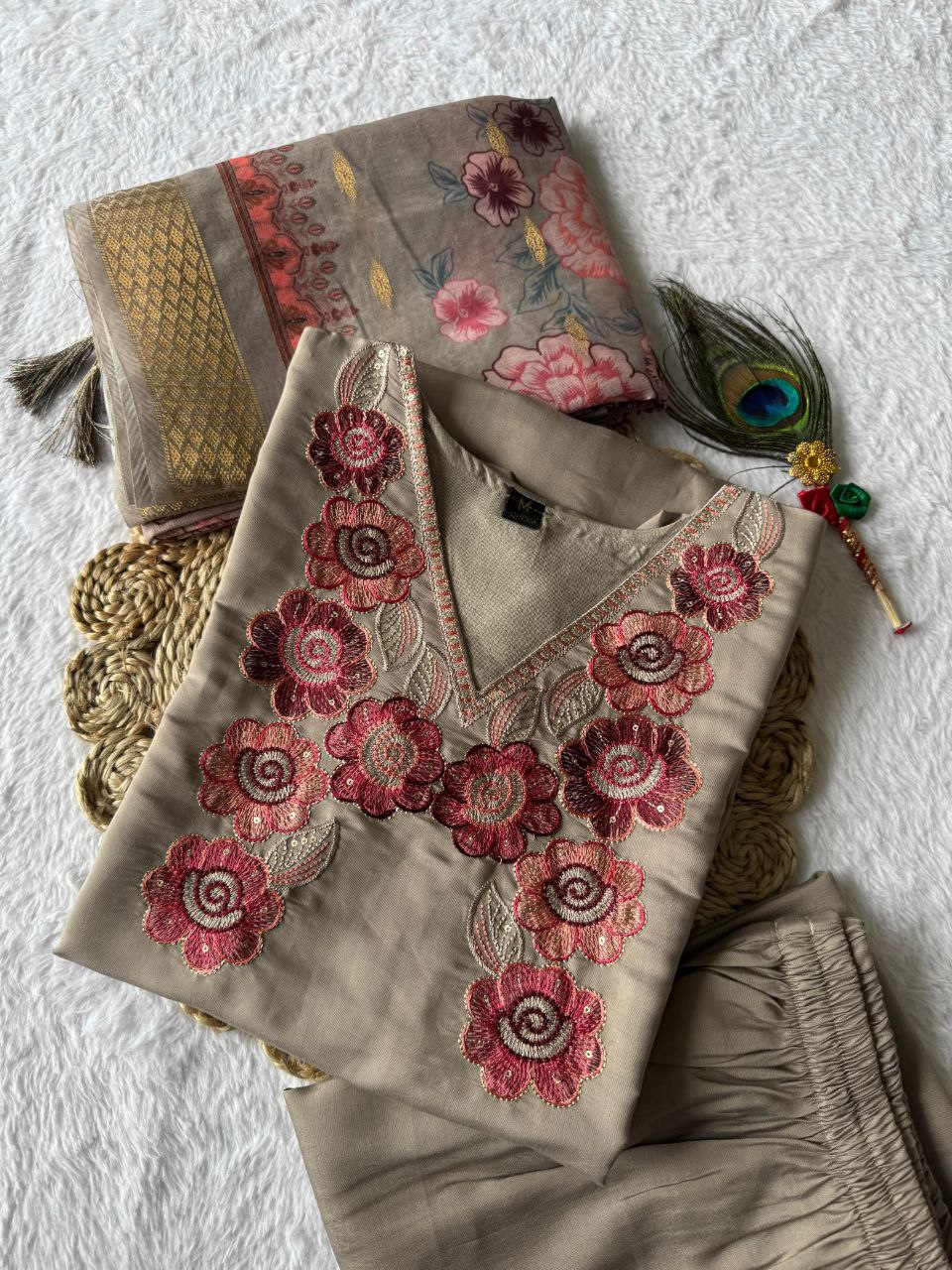 Premium Roman Silk Beautiful Top