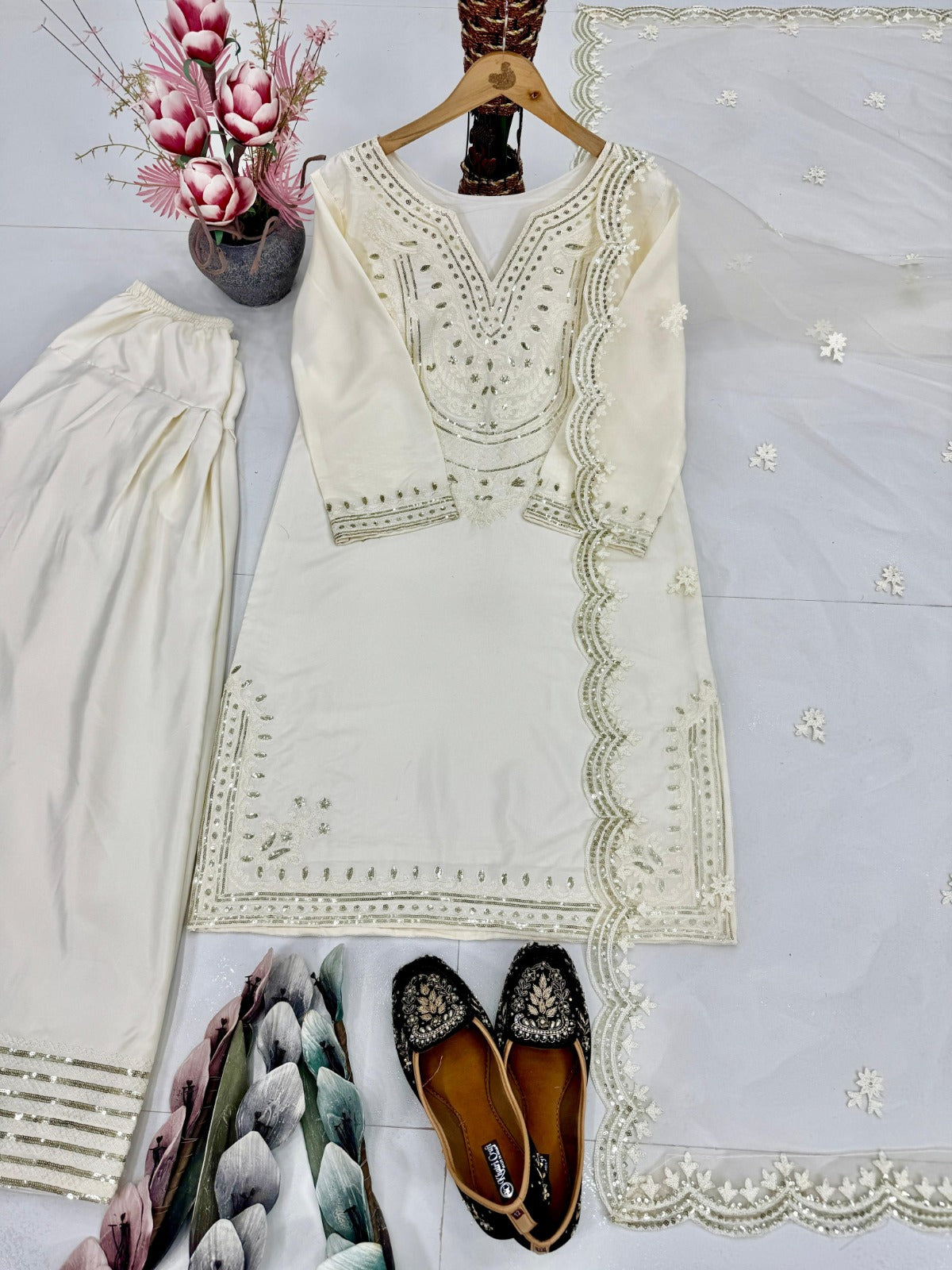 Heavy Natural Silk Fabric in Top