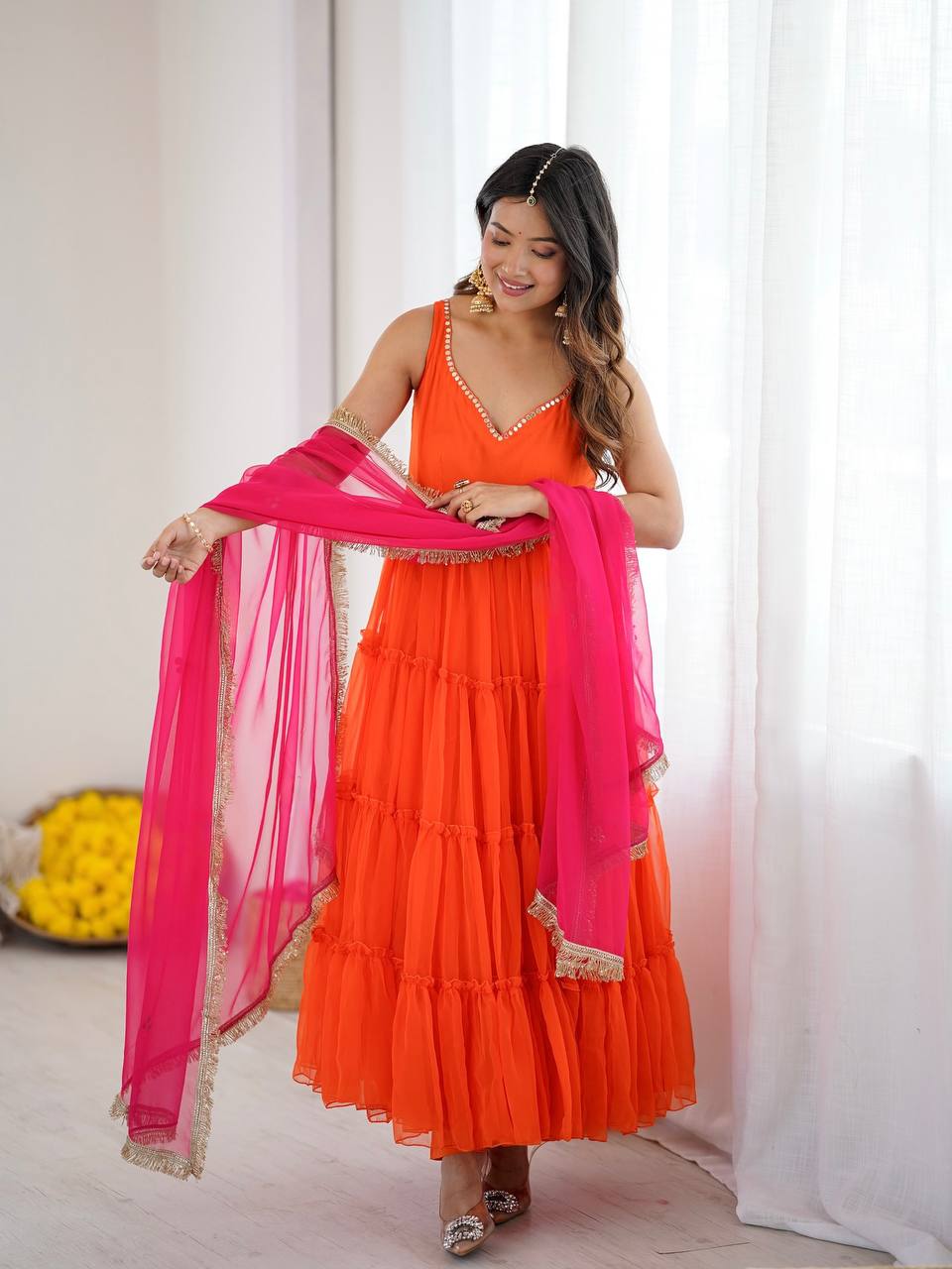 Gerorrget Chiffon Heavy Fabric Gown