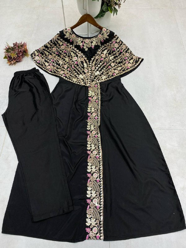 Cording Sequance Embroidery Work With Foil Paper Work in Top