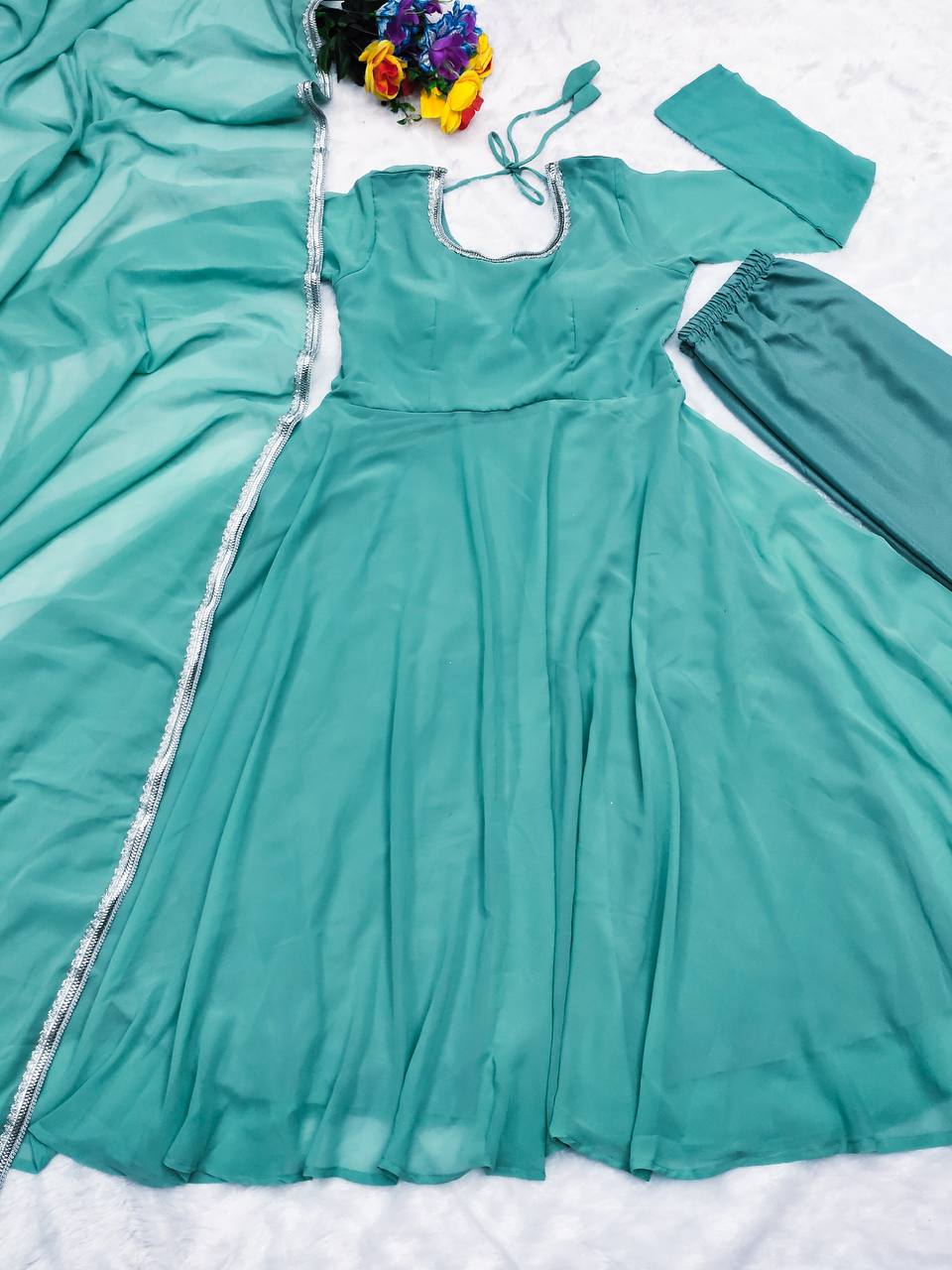 Heavy Faux Georgette Fabric In Anarkali