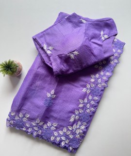 Multy Thread Work And Sclap Border Saree work
