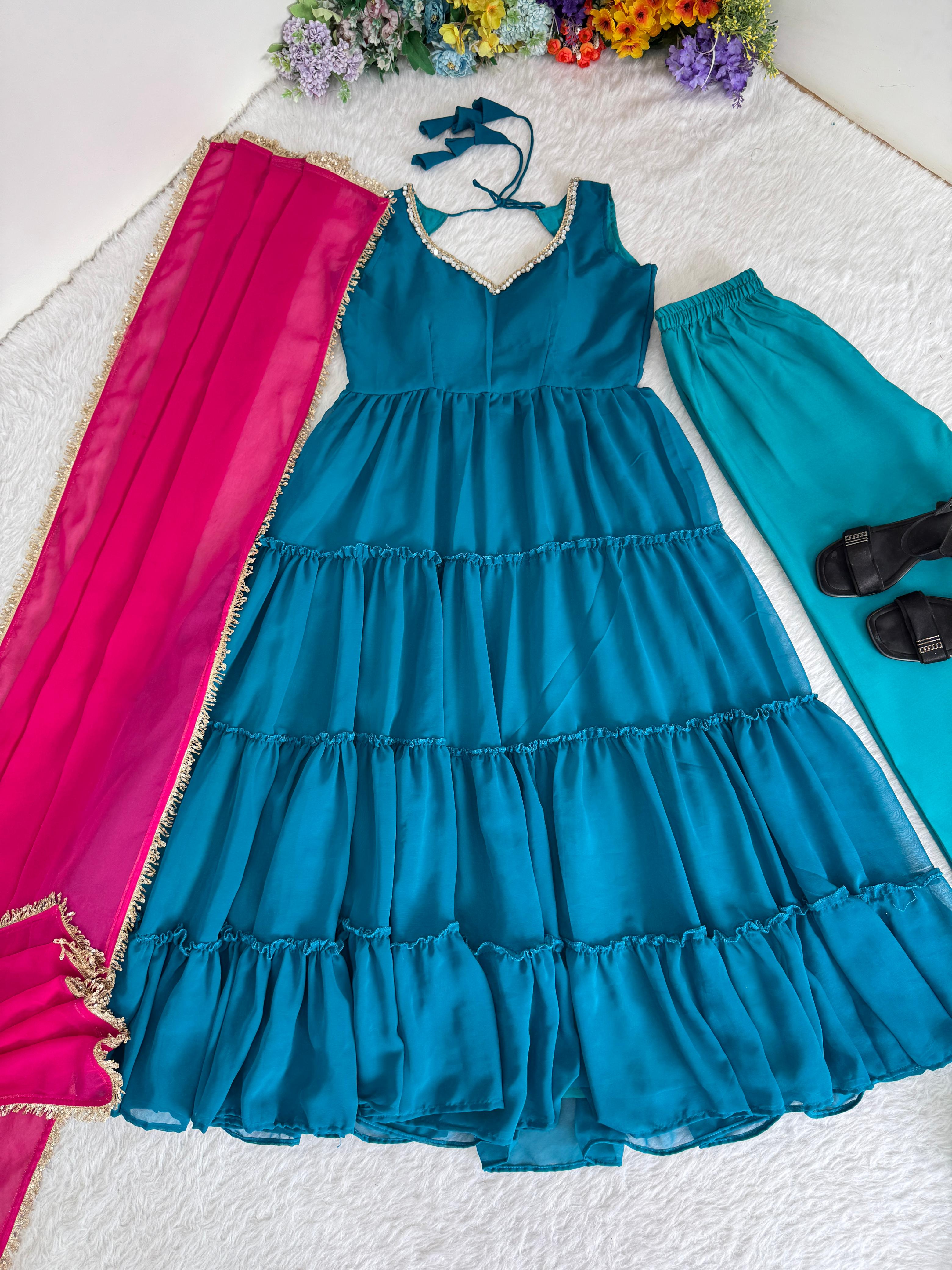 Gerorrget Chiffon Heavy Fabric Gown