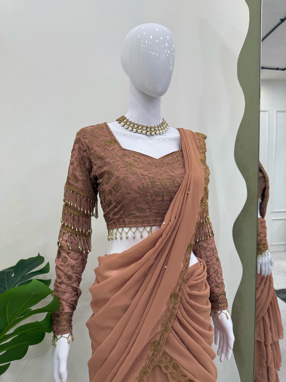 Faux Georgette Thread With Sequence Work Lehenga